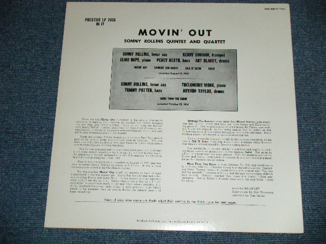 画像: 　SONNY ROLLINS -  MOVING OUT ( MINT/MINT ）　/ 1983 US AMERICA Reissue "Used LP 