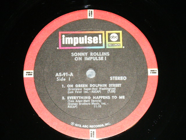 画像: 　SONNY ROLLINS -  ON IMPULS! ( Ex++/Ex+++ ）　/ 1972 US AMERICA  REISSUE"BLACK with RED RING Label" "STEREO" Used LP 