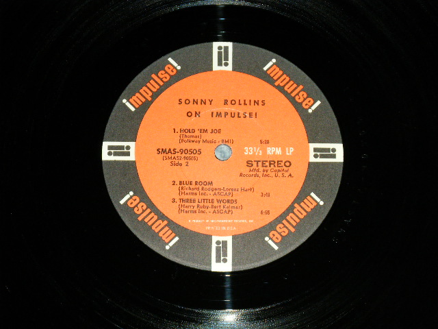 画像: 　SONNY ROLLINS -  ON IMPULS! ( Ex++/Ex+++ Edge Split ）　/ 1966 US AMERICA  ORIGINAL "ORANGE with BLACK RING Label" "STEREO" Used LP 