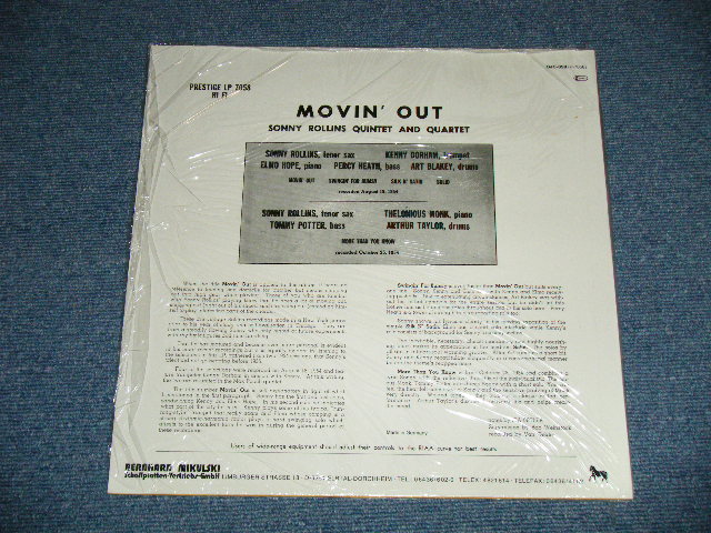 画像: SONNY ROLLINS -  MOVING OUT (SEALED) /1983 WEST-GERMANY Reissue " BRAND NEW SEALED" LP 
