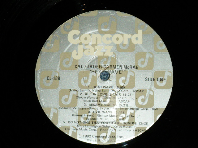 画像: CAL TJADER & CARMEN McRAE  - HEAT WAVE ( MINT-/MINT- , Ex+++ Looks:Ex )  / 1982 US AMERICA ORIGINAL Used  LP  