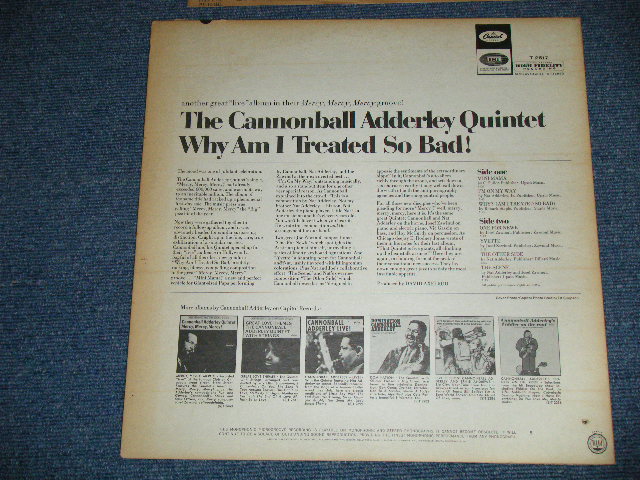 画像: CANNONBALL ADDERLEY QUINTET - WHY AM I TREATED SO BAD!  ( Ex++/Ex++ )  / 1966 US AMERICA ORIGINAL "BLACK with RAINBOW and 'CAPITOL' Logo on TOP" Label  MONO Used LP 