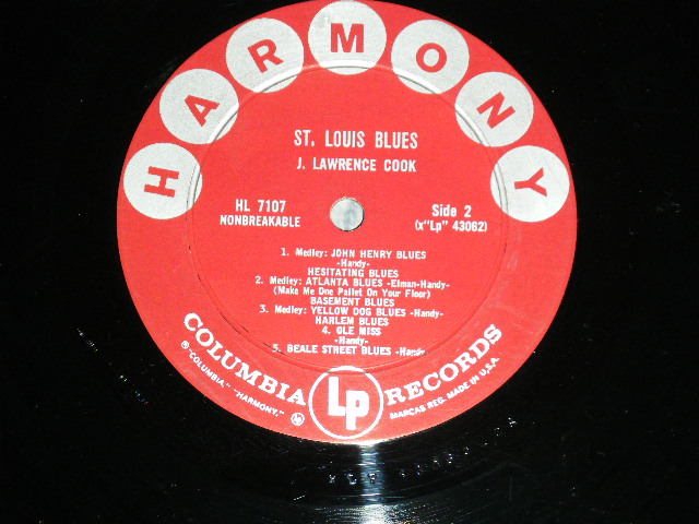 画像: J. LAWRENCE COOK - ST. LOUIS BLUES  ( Ex+++/Ex+++ )  /  US AMERICA ORIGINAL"MAROON Label"  MONO Used LP 