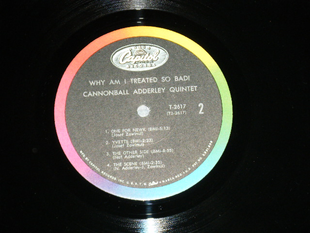 画像: CANNONBALL ADDERLEY QUINTET - WHY AM I TREATED SO BAD! (VG++/Ex+++ BB, TAPESEAM) / 1966 US AMERICA ORIGINAL "BLACK with RAINBOW and 'CAPITOL' Logo on TOP" Label  MONO Used LP 
