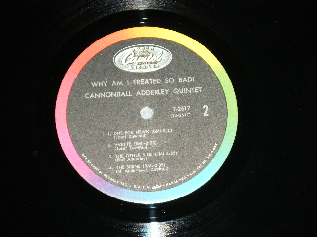 画像: CANNONBALL ADDERLEY QUINTET - WHY AM I TREATED SO BAD!  ( Ex++/Ex++ )  / 1966 US AMERICA ORIGINAL "BLACK with RAINBOW and 'CAPITOL' Logo on TOP" Label  MONO Used LP 