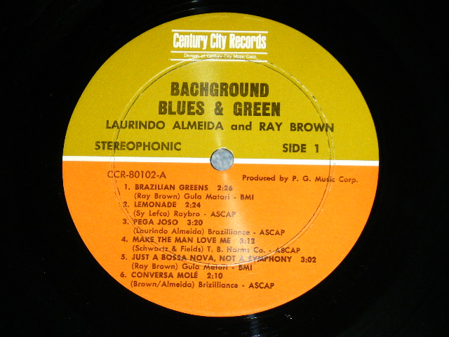 画像: LAURINDO ALMEIDA + RAY BROWN - BACHGROUND BLUES & GREEN ( Ex+/MINT- )  / 1970's US AMERICA ORIGINAL Used LP