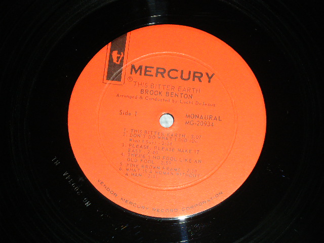 画像: BROOK BENTON - THIS BITTER EARTH ( Ex++/MINT- ) / 1964  US AMERICA ORIGINAL "PROMO STAMP" MONO Used    LP