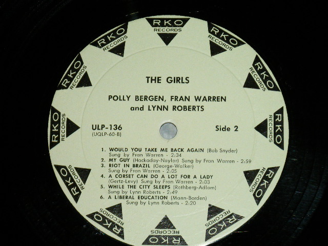 画像: FRAN WARREN, POLLY BERGEN, LYNN ROBERTS - THE GIRLS ( Ex+++/Ex+++)   / 1959 US AMERICA ORIGINALMONO Used LP  
