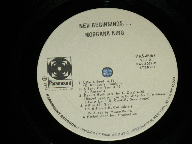 画像: MORGANA KING -NEW BEGINNINGS : Bob James Produced :MELLOW GROOVE  (Ex+/Ex+++ : Cut out )  / 1973 US AMERICA ORIGINAL Used LP 