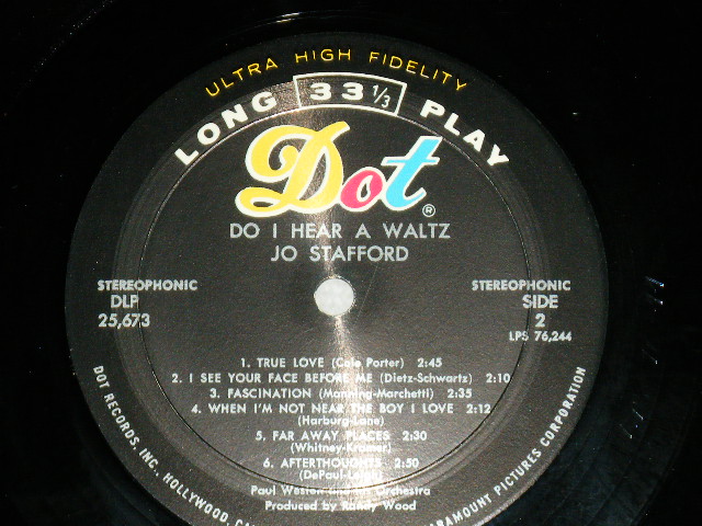 画像: JO STAFFORD - DO I HEAR A WALTZ  (Ex/Ex+++) / 1966 US AMERICA ORIGINAL STEREO Used LP 
