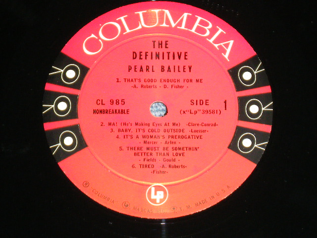 画像: PEARL BAILEY - THE DEFINITIVE ( Ex++,Ex+/Ex+++ Looks:Ex+++)  / 1957 US AMERICA ORIGINAL "6 EYES Label"  MONO Used LP