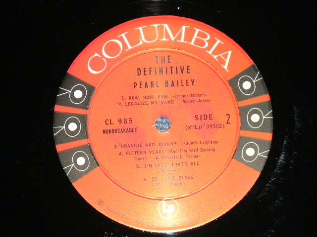 画像: PEARL BAILEY - THE DEFINITIVE ( Ex++,Ex+/Ex+++ Looks:Ex+++)  / 1957 US AMERICA ORIGINAL "6 EYES Label"  MONO Used LP