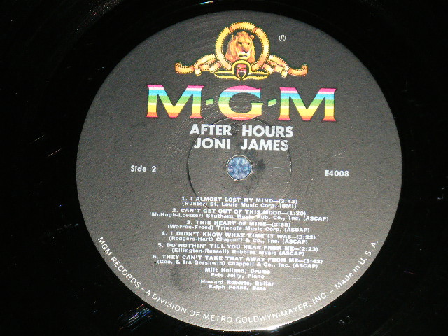 画像: JONI JAMES - AFTER HOURS ( Ex/Ex Looks:Ex- ) / 1962 US AMERICA ORIGINAL "BLACK LABEL" MONO Used LP