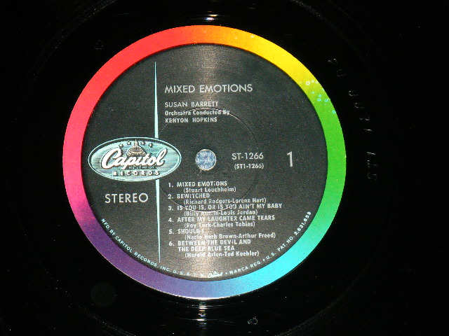 画像: SUSAN BARRETT - MIXED EMOTIONS ( Ex+/Ex+++ ) / 1959 US AMERICA ORIGINAL 1st press "BLACK with RAINBOW RING 'CAPITOL' Logo  on LEFT Label"  STEREO Used LP 