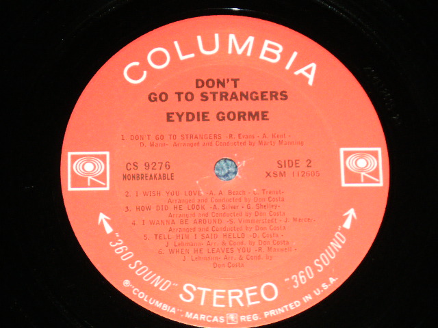 画像: EYDIE GORME -  DON'T GO TO STRANGERS (Ex+/Ex+++ )  / 1966 US AMERICA ORIGINAL "PROMO Stamp"  "360 SOUND" Label STEREO Used LP