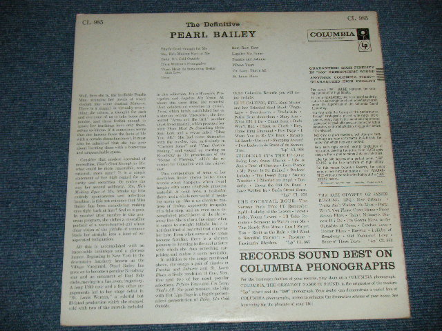 画像: PEARL BAILEY - THE DEFINITIVE ( Ex++,Ex+/Ex+++ Looks:Ex+++)  / 1957 US AMERICA ORIGINAL "6 EYES Label"  MONO Used LP
