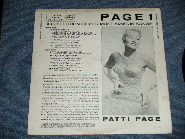 画像: PATTI PAGE - PAGE 1 ( Ex/Ex++ Looks:Ex+++)  /1955  US AMERICA ORIGINAL "BLACK with SILVER Print Label"  MONO  Used LP