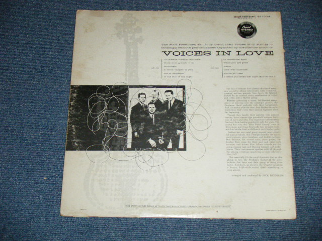 画像: THE FOUR FRESHMEN - VOICES IN LOVE ( Ex-/Ex Looks:Ex- : EDSP)   / 1958 US AMERICA ORIGINAL "BLACK with RAINBOW 'CAPITOL' Logo on LEFT  Label"  STEREO  Used  LP  