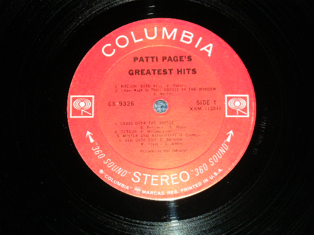 画像: PATTI PAGE -  GREATEST HITS ( Ex++/Ex+++: EDSP ) /1966 US ORIGINAL 360 Sound Label  STEREO Used LP  