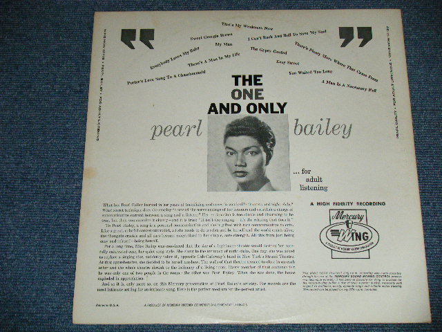 画像: PEARL BAILEY - THE ONE AND ONLY  ( Ex+/Ex+++ :EDSP )  / MID 1960's US AMERICA REISSUE  MONO Used LP