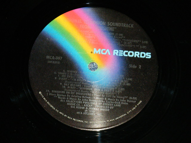 画像: OST （Words & Music by JOHN DENVER)　- SUNSHINE ( Ex+++/MINT- : EDSP )  / 1973 US AMERICA ORIGINAL Used LP