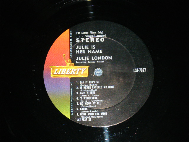 画像: JULIE LONDON - JULIE IS HER NAME ( DEBUT ALBUM ) ( :2nd press NON CREDIT "STEREO" Logo on FRONT COVER Version"  and 1st Press Label" and " UN GLOSSY Jacket" ) ( Ex+/Ex++ : EDSP,STEAROFC)  /   1960 US AMERICA ORIGINAL STEREO Used  LP 