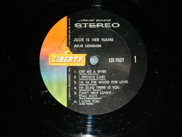 画像: JULIE LONDON - JULIE IS HER NAME ( DEBUT ALBUM ) ( :2nd press NON CREDIT "STEREO" Logo on FRONT COVER Version"  and 1st Press Label" and " UN GLOSSY Jacket" ) ( Ex++/Ex++ Looks:Ex++) /  1960 US AMERICA ORIGINAL STEREO Used  LP 