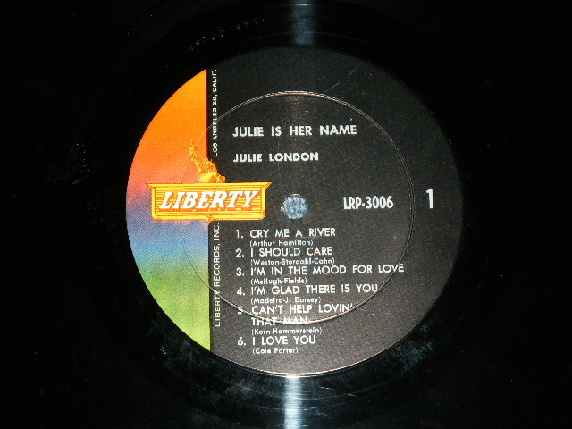 画像: JULIE LONDON - JULIE IS HER NAME ( DEBUT ALBUM )  (Ex++/Ex+++) / 1960 US AMERICA ORIGINAL MONO "1st Press LIBERT Credit Front Cover""2nd Press Un-Glossy Jcaket " "3rd Press BACK Cover" "2nd PRESS Color LIBERTY LABEL" Used LP  
