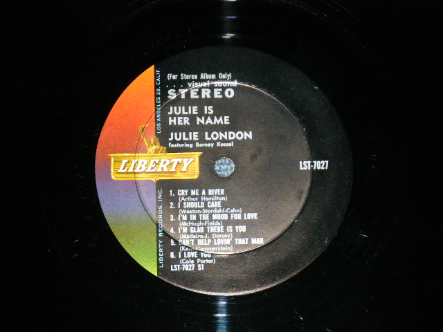 画像: JULIE LONDON - JULIE IS HER NAME ( DEBUT ALBUM ) ( :2nd press NON CREDIT "STEREO" Logo on FRONT COVER Version"  and 1st Press Label" and " UN GLOSSY Jacket" ) ( Ex+/Ex++ : EDSP,STEAROFC)  /   1960 US AMERICA ORIGINAL STEREO Used  LP 