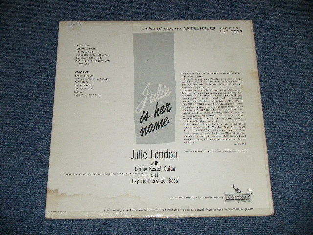 画像: JULIE LONDON - JULIE IS HER NAME ( DEBUT ALBUM ) ( :2nd press NON CREDIT "STEREO" Logo on FRONT COVER Version"  and 1st Press Label" and " UN GLOSSY Jacket" ) ( Ex++/Ex++ Looks:Ex++) /  1960 US AMERICA ORIGINAL STEREO Used  LP 