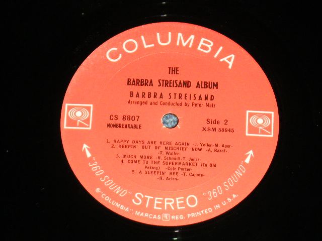 画像: BARBRA STREISAND  -  THE BARBRA STREISAND  ALBUM   ( Ex+++,Ex++/MINT)   / 1966  US AMERICA ORIGINAL "360 Sound Label"  STEREO Used LP