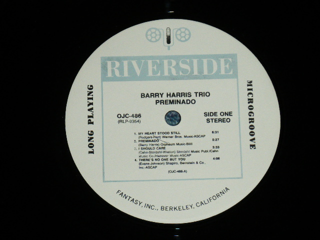 画像: BARRY HARRIS TRIO - PREMINADO ( Ex+++/Ex+++ ) / US AMERICA ReissueUsed LP 