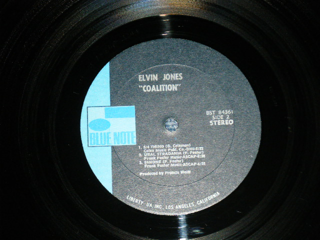 画像: ELVIN JONES - COALITION  ( Ex/Ex+++ Looks:MINT-) / 1970 US AMERICA ORIGINAL "BLACK with Light BLUE on Left  Label"  Used LP  