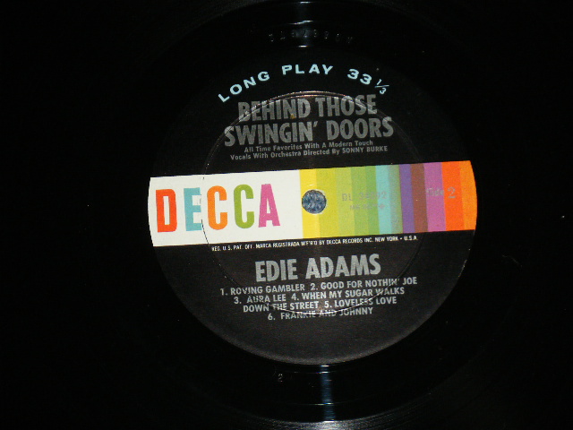 画像: EDIE ADAMS - BEHIND THOSE SWINGIN' DOORS ( Ex++/MINT-)   / 1964 US AMERICA ORIGINAL MONO Used LP