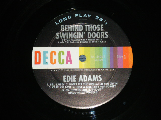 画像: EDIE ADAMS - BEHIND THOSE SWINGIN' DOORS ( Ex++/MINT-)   / 1964 US AMERICA ORIGINAL MONO Used LP