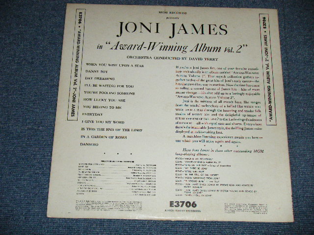 画像: JONI JAMES -  AWARD WINNING ALBUM VOL.2 ( Ex++/Ex+++ : EDSP / 1958 US ORIGINAL "YELLOW LABEL" MONO Used LP