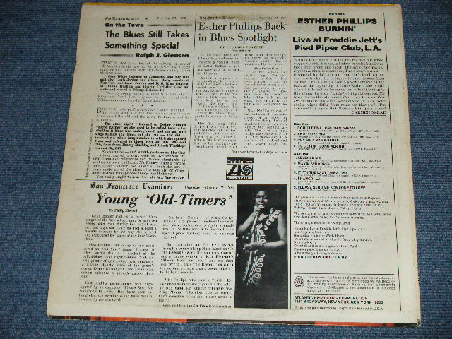 画像: ESTHER PHILLIPS - BURNIN' : LIVE AT FREDDIE JETT'S PIED PIPER,L.A.  ( VG++/Ex++ ) / 1970 US ORIGINAL "1841 BROADWAY" Label Used LP 