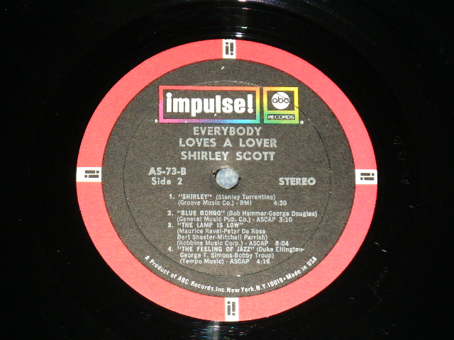 画像: SHIRLEY SCOTT  with STANLEY TURRENTINE - EVERYBODY LOVES A LOVER (Ex++/Ex )   / 1968? US AMERICA ORIGINAL 2nd Press "BLACK with RED RING" Label Used LP
