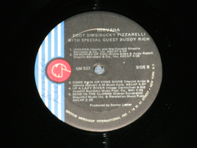 画像: ZOOT SIMS +BUCKY PIZZARELLI Guest BUDDY RICH - NIRVANA  ( MINT-/Ex+++ ) / 1974 US AMERICA ORIGINAL Used LP 