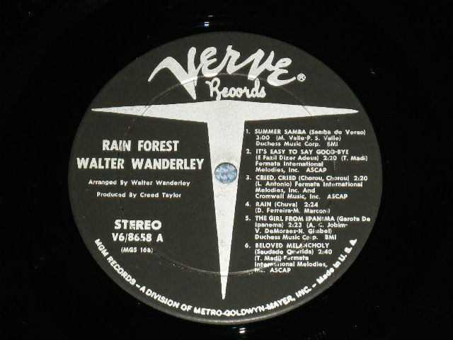 画像: WALTER WANDERLEY - RAIN FOREST( Ex++/MINT- )  / 1966 US AMERICA ORIGINAL STEREO Used LP