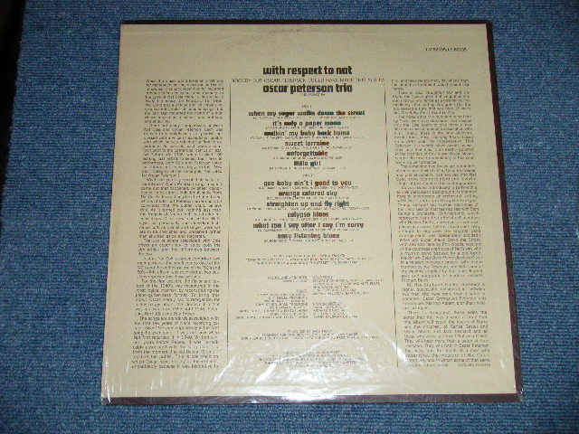 画像: OSCAR PERERSON - WITH RESPECT TO NAT ( NAT KING TRIBUTE ALBUM ) ( MINT-/Ex+++ Looks:MINT- ) / 1966 US ORIGINAL STEREO Used LP