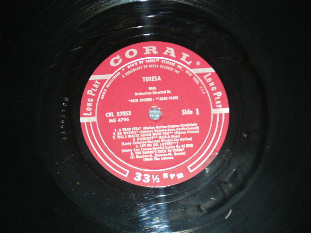 画像: TERESA BREWER - TERESA ( Ex+/Ex+++ A-6:Ex )  / 1956 US AMERICA  ORIGINAL "MAROON Label" MONO Used LP