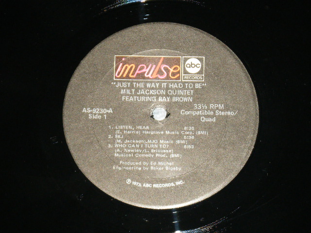 画像: MILT JACKSON QUARTET ( MODERN JAZZ QUARTET)   -  JUST THE WAY ( Ex++/Ex+++ : BB )  /  1973  US AMERICA ORIGINAL Used LP 