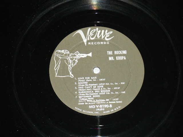 画像: GENE KRUPA - SING SING SING : THE ROCKING MR.KRUPA ( Ex+++/MINT-) / 1957 US AMERICA ORIGINAL MONO Used LP