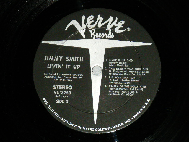 画像: JIMMY SMITH -  LIVIN' IT UP ( Ex+/Ex+++ :BB ) / 1968 US AMERICA   ORIGINAL STEREO Used LP  