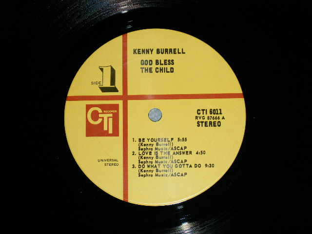 画像: KENNY BURRELL - GOD BLESS THE CHILD ( Ex+/Ex+++)  / 1964 US AMERICA ORIGINAL STEREO Used  LP