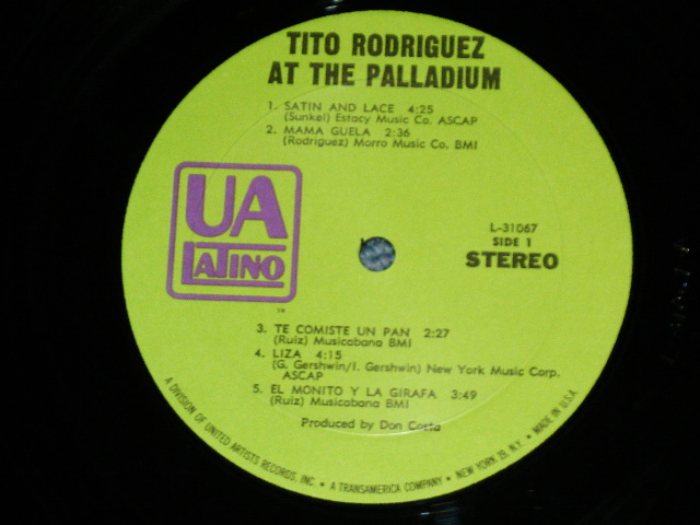 画像: TITO RODRIGUEZ and His Orchestra - LIVE AT THE PALLADIUM  (Ex+/MINT-)   / 1960's US AMERICA ORIGINAL "PROMO" STEREO   Used LP 