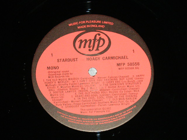 画像: HOAGY CARMICHAEL - 16 CLASSICS FROM THE OLD MUSIC MASTER  ( MINT-/MINT-) / 1982 UK ENGLAND    Used LP 
