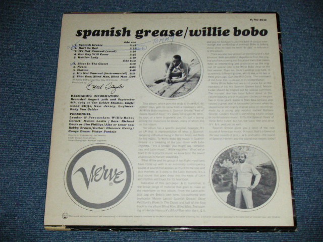 画像: WILLIE BOBO - SPANISH GREASE  ( Ex++/Ex+++) / 1965 US AMERICA ORIGINAL MONO Used LP 