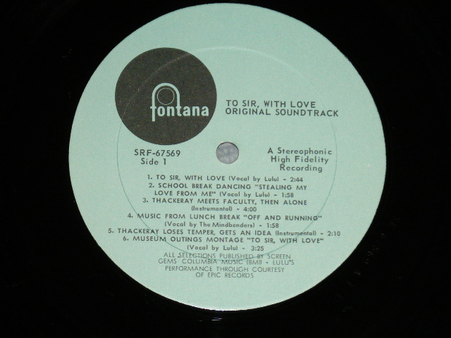 画像: OST - TO SIR WITH LOVE ( Ex+,Ex++/Ex+,Ex+++ )  / 1967 US AMERICA ORIGINAL STEREO Used LP 